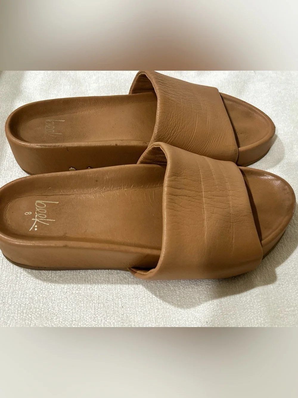 Beek Pelican Leather Platform Sandal SIZE:8